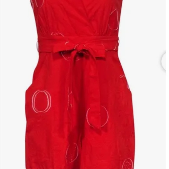 Evo Franco - ANTHROPOLOGIE- RED circle jumper ❤️ XS - Picture 2 of 7